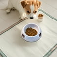 thumbnail image 1 of Dog Bowl C-Shaped Wide Feeding Bowl • Anti-Tip Plastic Pet Food Dish • Slip-Resistant Rubber Base • Pink Blue Gray • 17.5x13x5.8cm Durable Dishwasher, 1 of 6