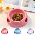 thumbnail image 1 of Dog Bowl C-Shaped Wide Feeding Bowl • Anti-Tip Plastic Pet Food Dish • Slip-Resistant Rubber Base • Pink Blue Gray • 17.5x13x5.8cm Durable Dishwasher, 1 of 6