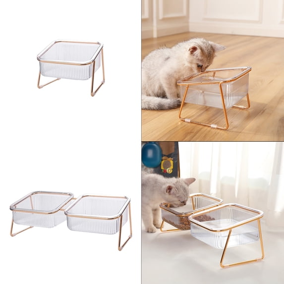 Dog Bowl Iron Feeding Basin Heavy Duty Gold | Non-Slip Weighted Pet Water Dispenser | Durable Scratch-Resistant Design | Easy Clean, Waterproof, Rustproof | Deep Bowl for Medium Large Pets, Indoor