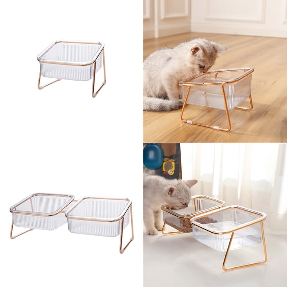 Dog Bowl Iron Feeding Basin Heavy Duty Gold | Non-Slip Weighted Pet Water Dispenser | Durable Scratch-Resistant Design | Easy Clean, Waterproof, Rustproof | Deep Bowl for Medium Large Pets, Indoor