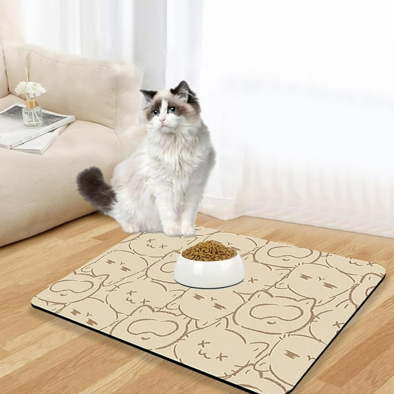 Dog Bowl Mat Dog Food Mats for Floors Waterproof-Quick Dry Non-Slip Diatomite Dog Water Bowl Mat-Pet Placemat for Dogs, Cats, Puppy