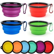 Dog Bowl Pet Collapsible Bowls,Collapsible Dog Water Bowls for Cats Dogs, Portable Pet Feeding Watering Dish with Carabiner Clip for Traveling,Hiking,Walking,Camping (4 Colors)