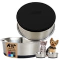 thumbnail image 1 of Dog Bowl Set of 2, Heavy Duty Stainless Steel Bowls by GORILLA GRIP, Holds 2 Cups, Black, 1 of 9