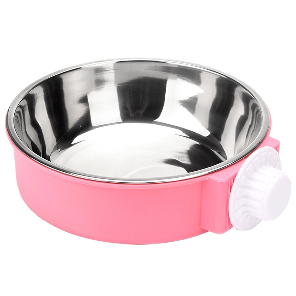 Pet Hanging Bowl, Pet Crate Stainless Steel Cage Bowl With 2 Bolt Holder, Dog Water Bowl Food Feeder Bowl For Dog Cat Parrot Bird (18 * 6.5cm