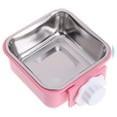 thumbnail image 1 of Dog Bowl, Stainless Steel Removable Hanging Food Water Bowl,Pet Cage BowlspinkL, 1 of 8