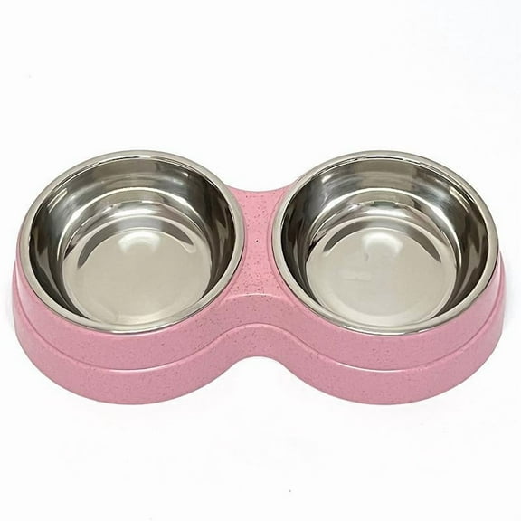 Dog Bowls Double Dog Water and Food Dish Stainless Steel Bowl with Non-Slip Elevated Station, Pet Feeder Dish for Small sizedog and Puppy, Cats