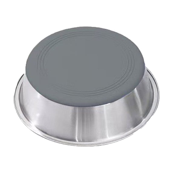 Dog Bowls Food Water Dishes Stainless Steel Metal with Non Skid Rubber Base, 2 Cups Capacity for Large Medium Small Dogs Cats, Whisker Friendly Shallow Bowl for Pet Feeding