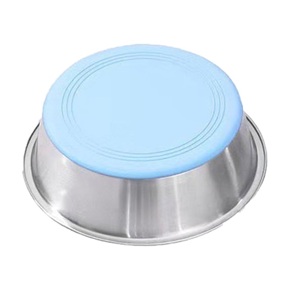 Dog Bowls Food Water Dishes Stainless Steel Metal with Non Skid Rubber Base, 2 Cups Capacity for Large Medium Small Dogs Cats, Whisker Friendly Shallow Bowl for Pet Feeding