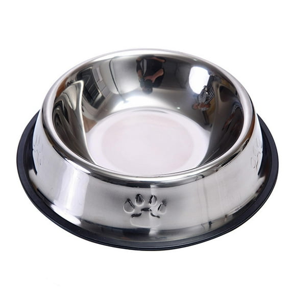 Dog Bowls Stainless Steel Pet Cat Dog Feeding Bowls with Anti-Skid Rubber Base for Small/Medium/Large Breed Pet Feeder Bowls and Water Bowls ,Various Size-18cm