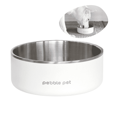 Dog Bowls Stainless Steel Heavy Duty Anti Slip, Gift for Small Medium Pet Owners, White, 48 oz, 1 Pc