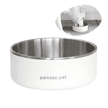 Dog Bowls Stainless Steel Heavy Duty Anti Slip, Gift for Small Medium Pet Owners, White, 48 oz, 1 Pc