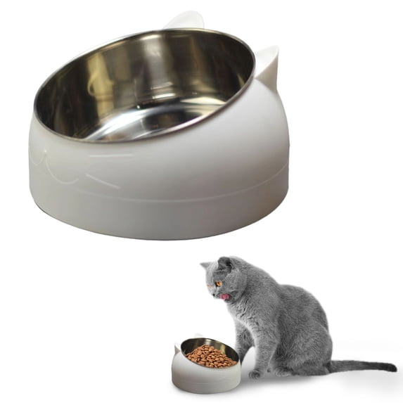 Dog Bowls with Stand,Cat Food Dishes,Raised Cat Bowls,Cat Bowls Elevated, Water Bowl,Pet Feeder 15 Degree Raised Food Feeder Anti Slip Neck Protective Bowl Cat Dog Bowl