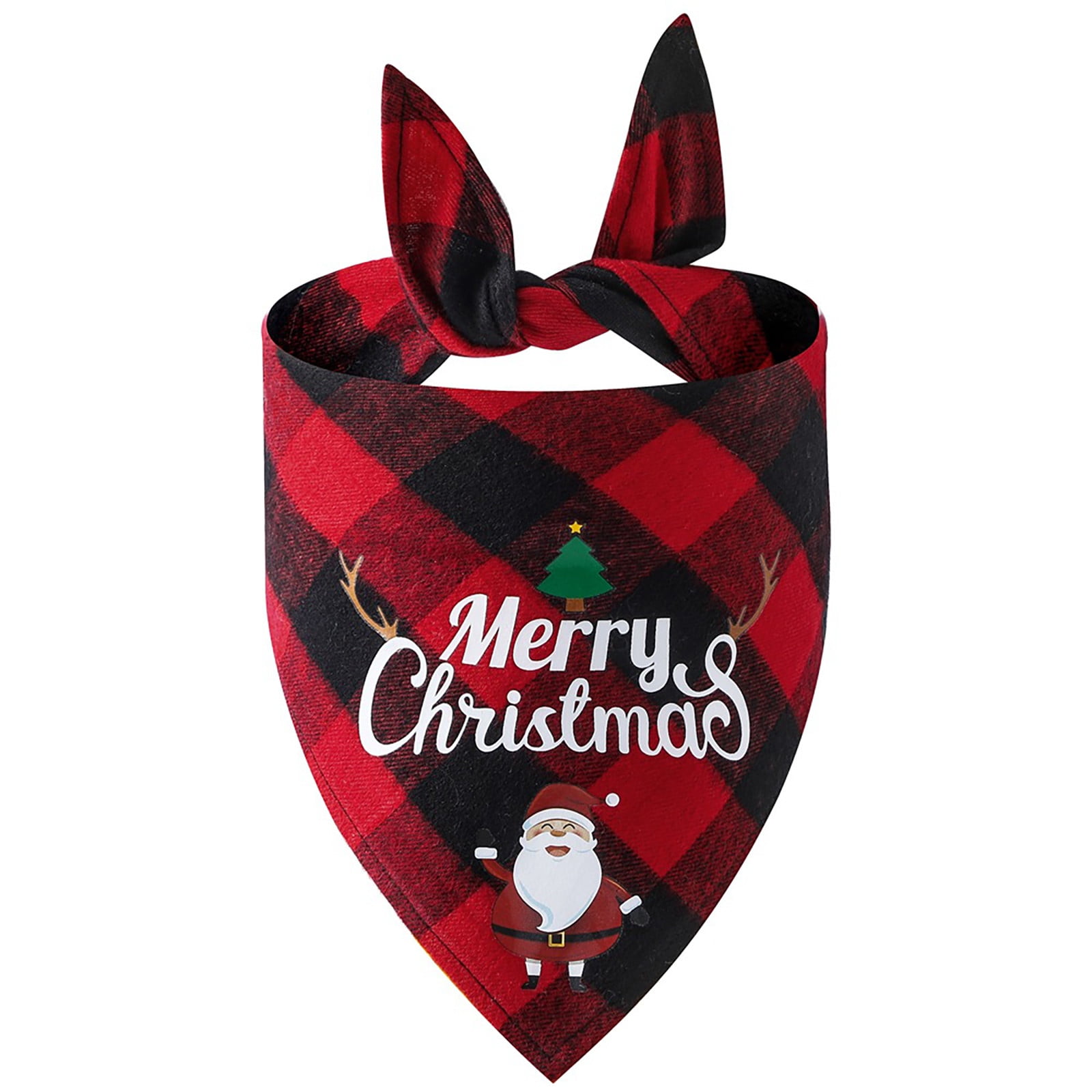 Dog Boy Christmas Dog Bandana Classic Triangle Christmas Print Plaid