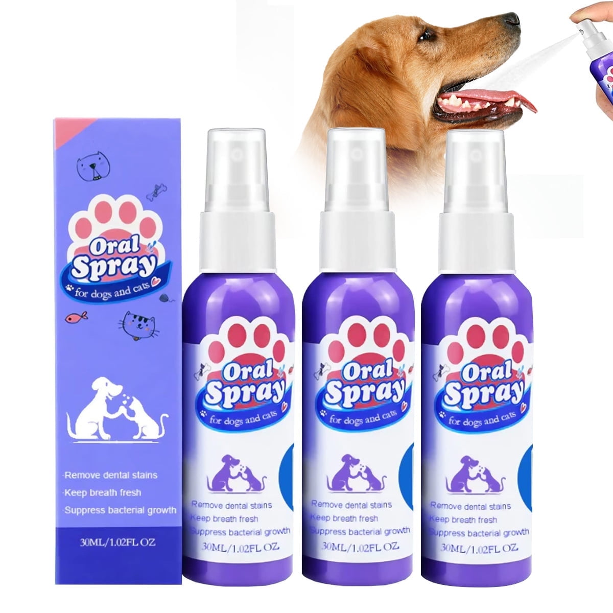 Dog Breath Freshener, Fresh Breath Dental Spray for Dogs, Dog Dental ...