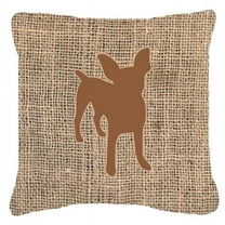 Dog Breed Burlap Fabric Decorative Pillow