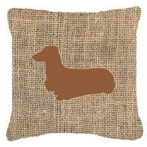 Dog Breed Burlap Fabric Decorative Pillow