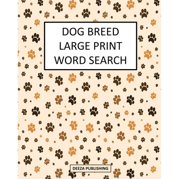 Dog Breed Large Print Word Search, (Paperback)