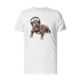 thumbnail image 1 of Dog Breed Pit Bull In Headphones Lying Isolated On White  T-Shirt Men -Image, Male Medium, 1 of 4