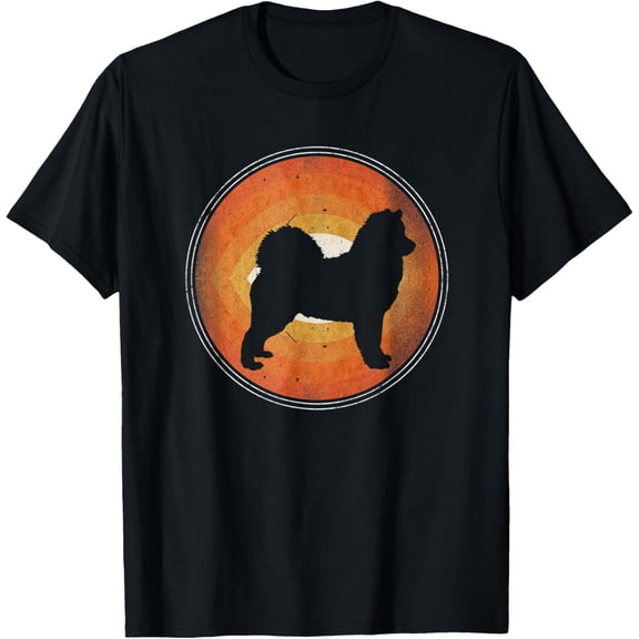 Dog Breed Samoyed Retro Style T-Shirt men and women can wear,black,white,creative gift