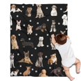 thumbnail image 1 of Dog Breeds Blanket,Comfortable Soft Flannel Throw Blanket,All Season,Warm Lightweight Blankets for Sofa Bed Couch Living Room Chair,30"x40", 1 of 4