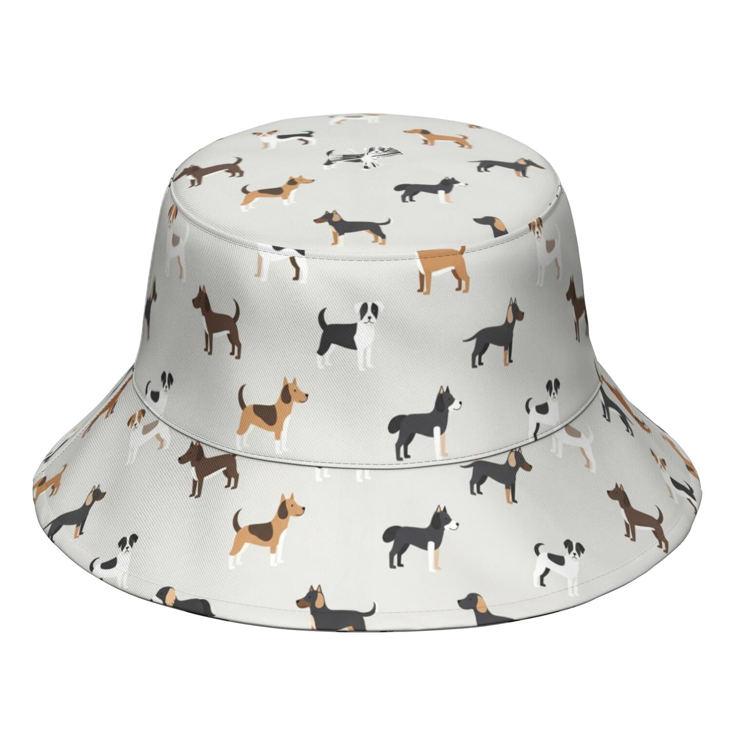 Bucket Gry Dog Breeds Gray Pattern Bucket Hat, Fishing Hiking Cap with Wide Brim ...