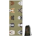 thumbnail image 1 of Dog Breeds Hot Yoga Mat Towel Non Slip for Hot Yoga - Quick-Drying Yoga Mat Cover with 4 Corner Pockets with Travel Bag - Hot Yoga Towel Non Slip Grip Moisture Wicking Sweat 70"x26", 1 of 6