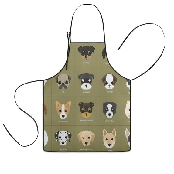 Dog Breeds Kids Aprons for Girls and Boys,Adjustable Neck Strap Toddler Aprons for Kids Cooking Baking