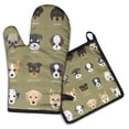 thumbnail image 1 of Dog Breeds Kitchen Oven Mitt and Pot Holder Sets 2 Pcs for Baking, Cooking and Grilling, Heat Resistant Up To 392 °F, 1 of 7