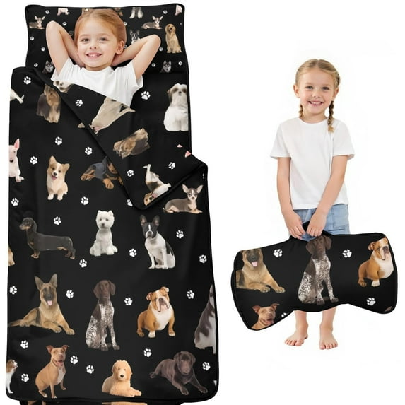 Dog Breeds Toddler Nap Mats for Kids Preschool,Sleeping Mat Bag or Kids,Toddler Sleeping Bag,Toddler Nap Mat or Daycare
