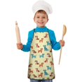 Apron Patern Dog Breeds Yellow Pattern Kids Waterproof Apron, Kids Baking Apron with ...