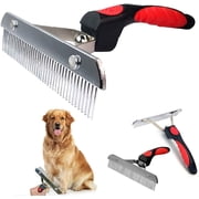 Dog Brushes for Grooming Large Dogs, Long Hair Dog Rake Pet Comb Pet Grooming Brush with Anti-Slip Handle,Steel Comb for Golden Retriever Husky German Shepherd