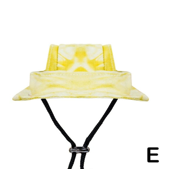 Dog Bucket Hats, Dog Round Cap with Ear Hole Adjustable Outdoor Travel Sun O7N2