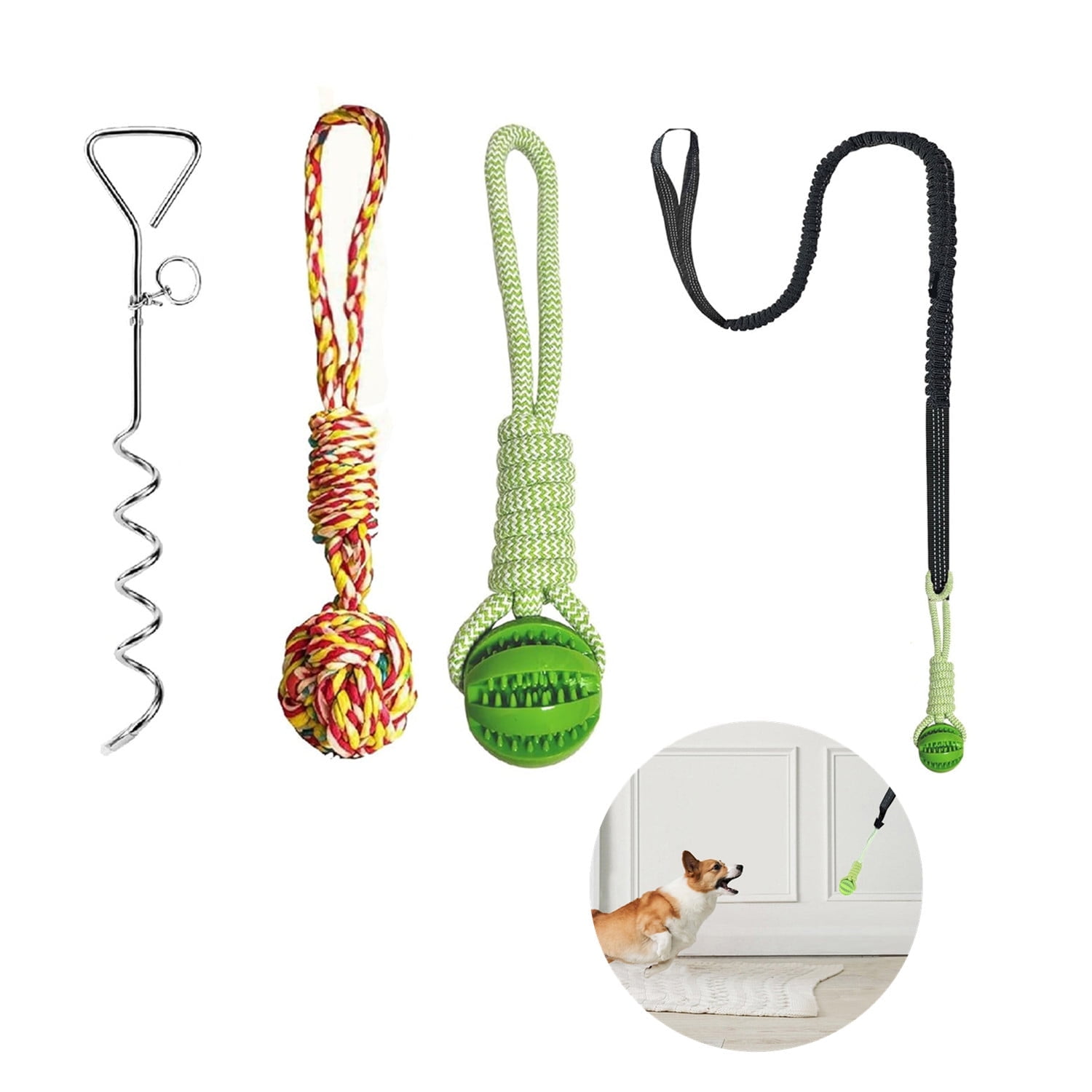 Dog Bungee Tug Toy Outdoor Tether Tug of War Toy with Stake for Large  Medium Dogs Indestructible Cotton Rope Dog Chew Toy for Aggressive Chewers  - Walmart.com