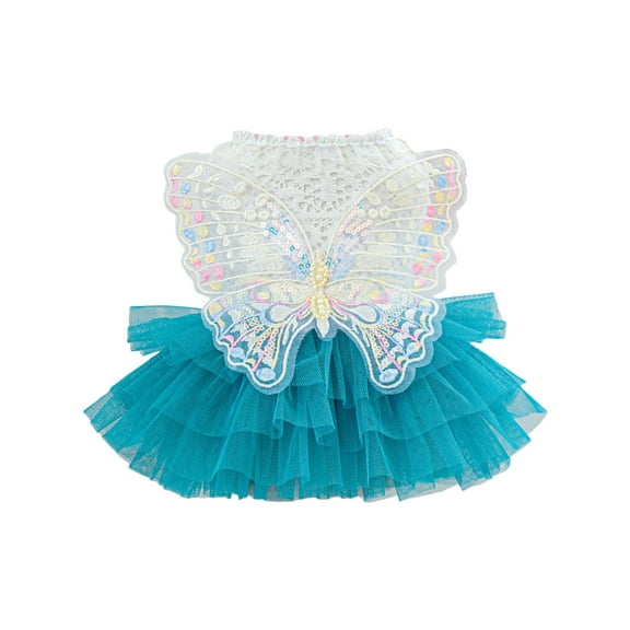 Dog Butterfly Costume Pet Dog Christmas Halloween Birthday Wedding Costumes Dog Princess Costume with Wing Angel Dog Costume Girl Puppy Tutu Dress for Small Dog Pet Holiday Cat Outfit
