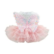 Dog Butterfly Costume Pet Dog Christmas Halloween Birthday Wedding Costumes Dog Princess Costume with Wing Angel Dog Costume Girl Puppy Tutu Dress for Small Dog Pet Holiday Cat Outfit