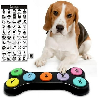 Voice Recording Buttons For Classroom Dog Talking Buttons DCIAER Dog Buttons For Communication,Talking Buttons For Dogs,4 Recordable Sound Buttons + 24 Scene Patterns + 1 Dog Button Mat+ 8 AAA Batteries,30 Dog
