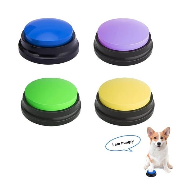 Dog Buttons for Communication,Talking Buttons for Dogs,4-Pack Talking Buttons for Dogs,Training Buttons with 30-Second Recordable Voice Buzzer