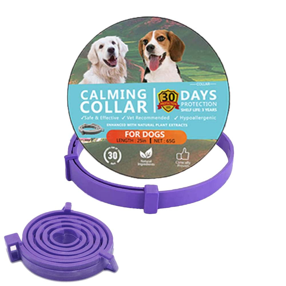 Dog Calming Collar Adjustable Pet Calm Collar Pheromone Collar Relieve Dog Anxiety Fear Lavender Scent 25 Inch Purple