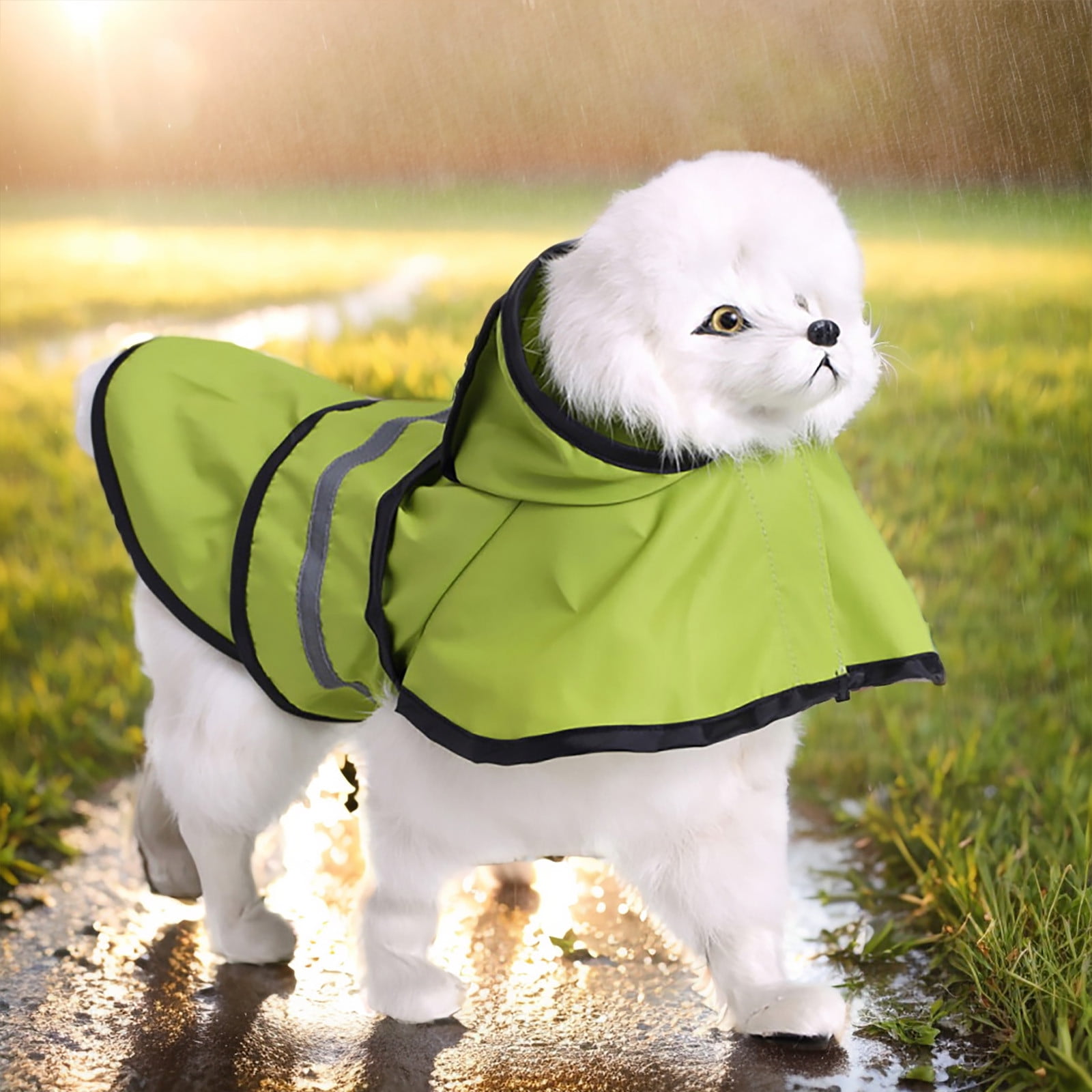 Dog Calming Custom Dog Jacket Dog Raincoats for Med Dogs Four Seasons Pet Raincoat Large And Small Dogs Raincoat Reflective Stripes Simple Style Pet Outdoor Activities Rain Gear Walmart
