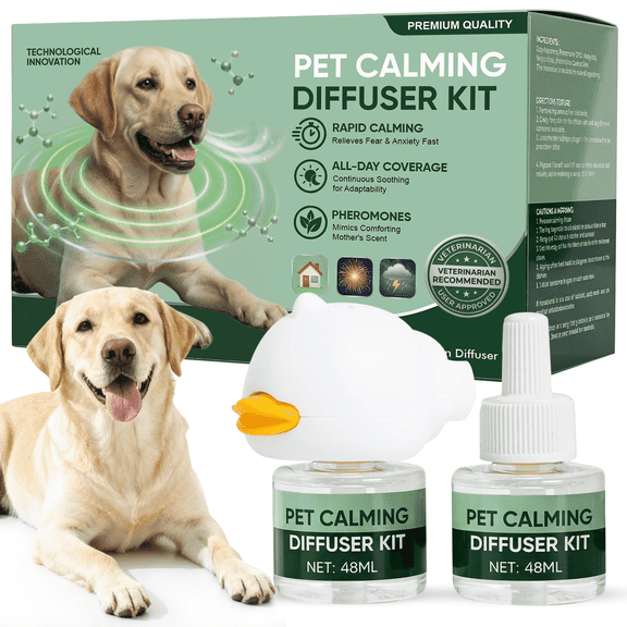 Dog Calming Diffuser, Dog Pheromones Calming Diffuser Starter Kit, Efficient Relieve Anxiety Stress, 48ml (2 Refills) 60 Days Use