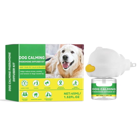 Dog Calming Diffuser Pheromone Dog Peeing Diffuser, 1 Plug in+ 1 Pack 45ml Trial Pack Dog Anxiety Relief