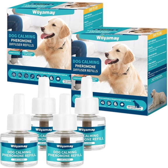 Dog Calming Diffuser Refills 4 Pack 4x48ml, 120-Day Dog Anxiety Relief, Fits All Diffuser Heads
