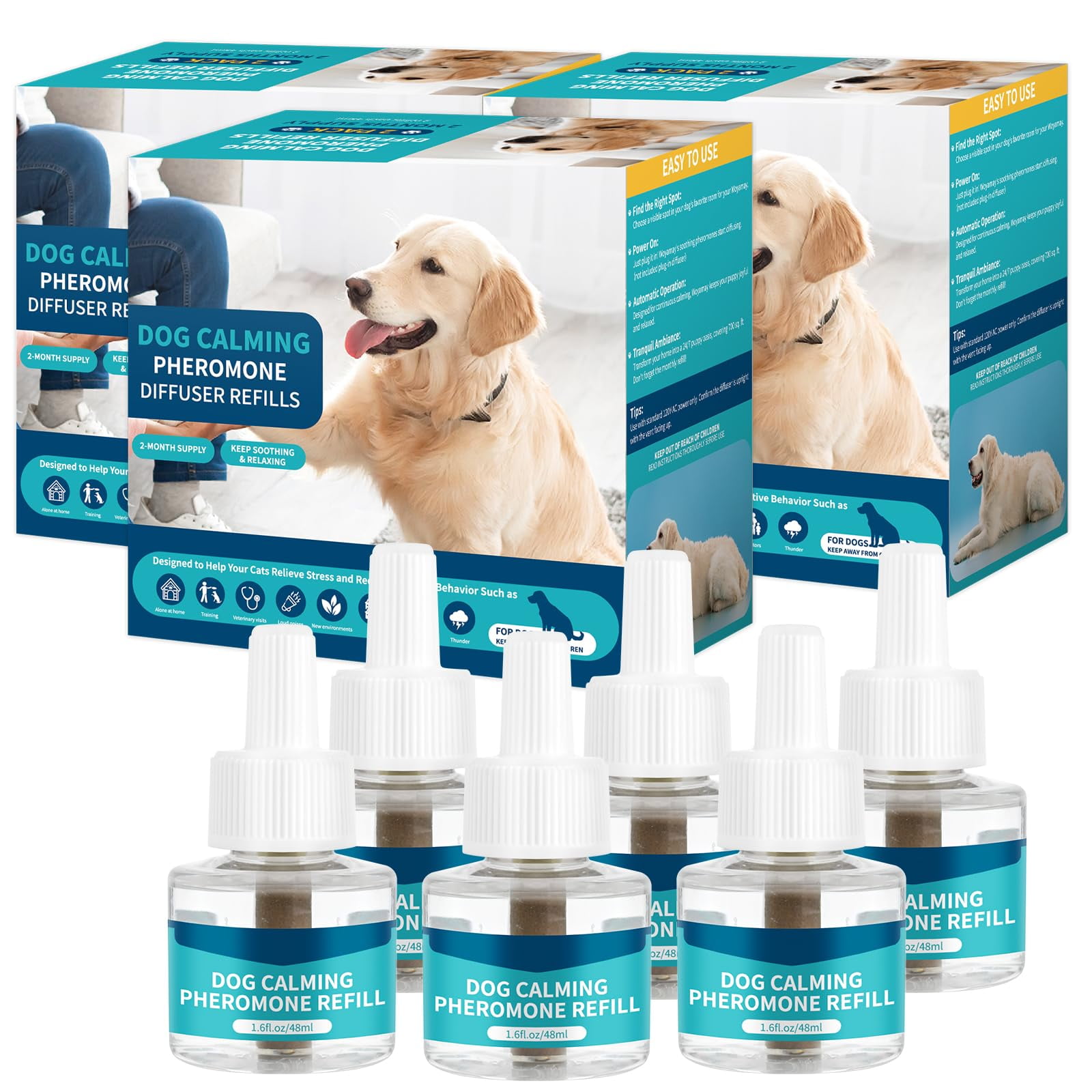 Dog Calming Diffuser Refills, AIF4 6 Pack Dog Calming Diffuser for Dog