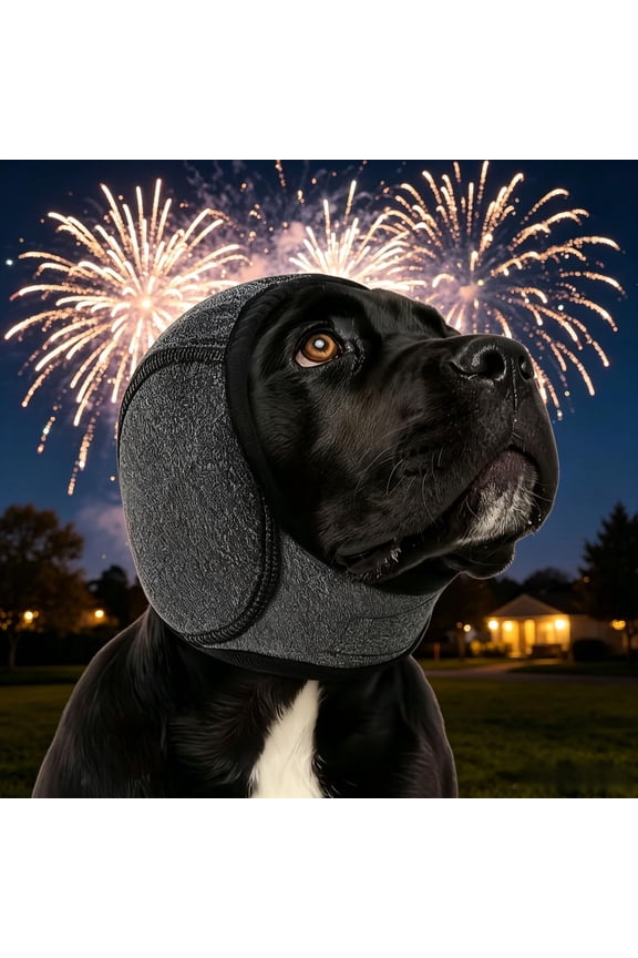 Dog Calming Head Wrap, Quiet Ears for Anxiety, Waterproof Dog Calming Hood, No Shake Ear Cover Snoods for Thunder, Lightning, Fireworks, Vet Visits, Dog Ear Muffs