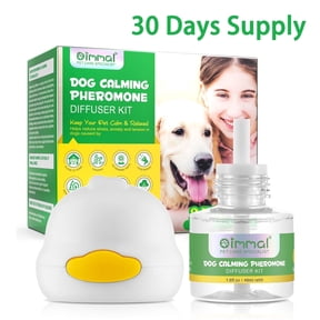 Dog Calming Pheromone Diffuser Kit, Relieve Separation Anxiety, Stress Barking & Chewing, and Fear of Fireworks & Thunderstorms (30 Days Supply)