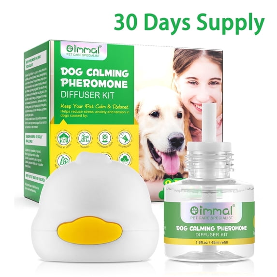 Dog Calming Pheromone Diffuser Kit, Relieve Separation Anxiety, Stress Barking & Chewing, and Fear of Fireworks & Thunderstorms (30 Days Supply)