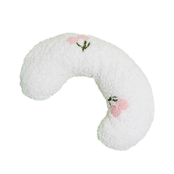 Dog Calming Pillow Soft Pet Pillow Comfortable Cuddling U-Shape Neck Support Washable Portable Sleep Support for Small Dogs Cats(White)