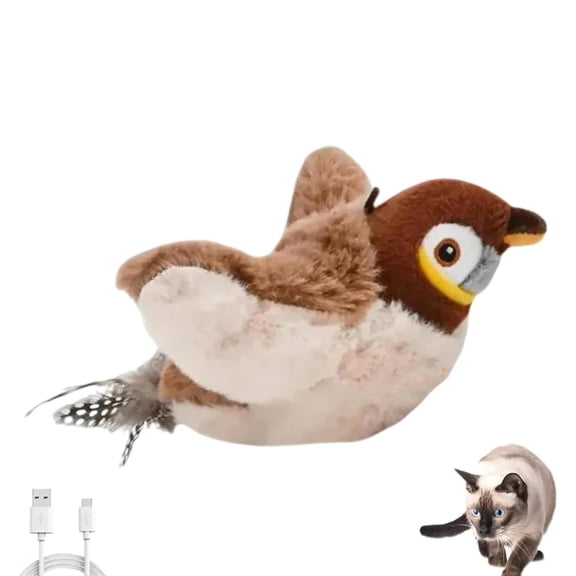 Dog Calming Sparrow, Calming Sparrow Toy with Chirping Sound, Trigger Natural Hunting Instinct, Less Lonely Boredom and Happier Dogs Cat with Removable Shell 1PCS