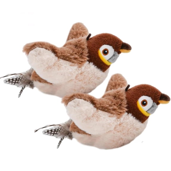 Dog Calming Sparrow, Calming Sparrow Toy with Chirping Sound, Trigger Natural Hunting Instinct, Less Lonely Boredom and Happier Dogs Cat with Removable Shell 2PCS