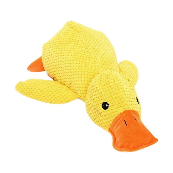 Calming Plush Dog Toy with Duck Call, Anxiety Relief Stuffed Animal for Dogs, Comfort Pillow with Crinkle and Squeak Sounds, Interactive Chew Toy